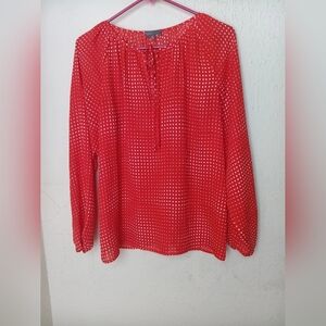 Vince Camuto Red and White Blouse